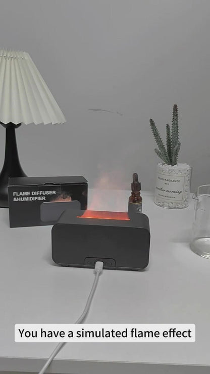 USB Flame Aroma Diffuser & Humidifier - Aromatherapy Machine with Timing Simulation